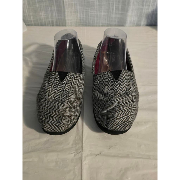 Women's TOMS Herringbone Slip-On Shoes Size 9‎ Gray - Picture 1 of 7
